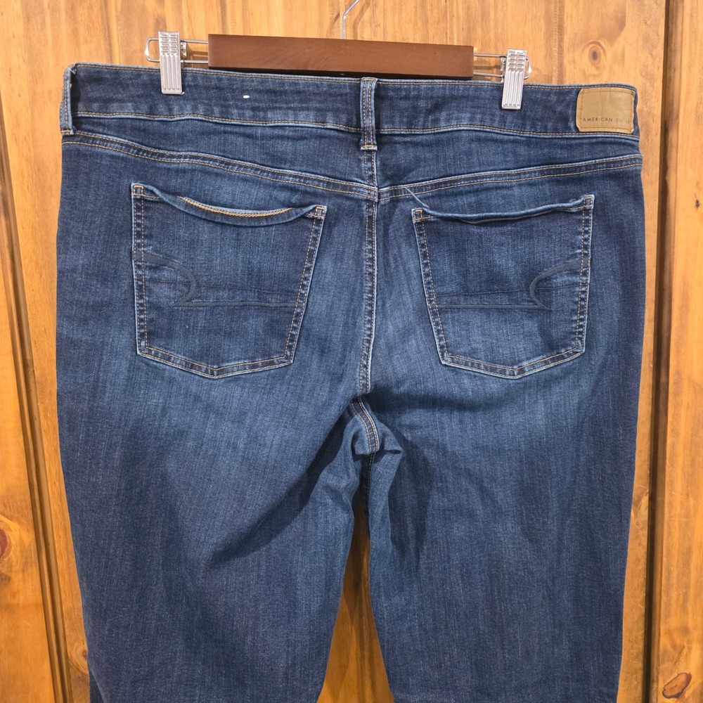 American Eagle Jeans Womens 20 Long Blue Excellent Super Stretch Bootcut Flare - Picture 10 of 12